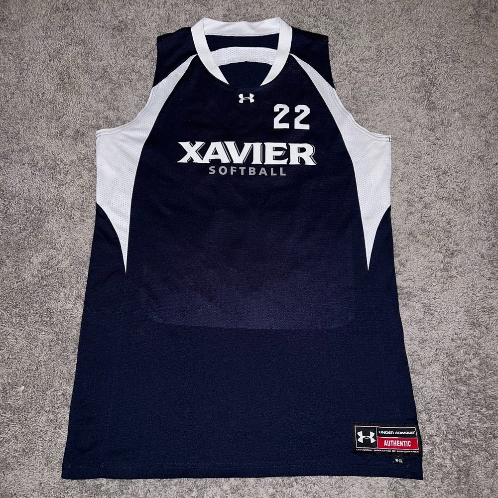 Women's Under Armour Xavier Musketeers #22 Blue Softball Jersey Size XL NCAA